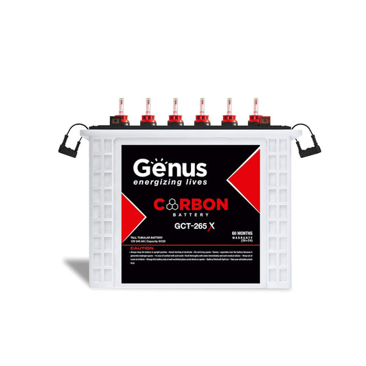 Genus Carbon GCT265X Tall Tubular 240 AH Inverter Battery for Home and Office, 60 Months Warranty with Nano Technology