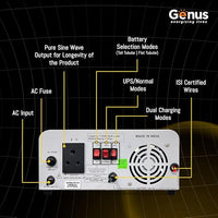 घर, कार्यालय और दुकानों के लिए विनर 800 प्योर साइन वेव 600VA/12V सिंगल बैटरी इन्वर्टर