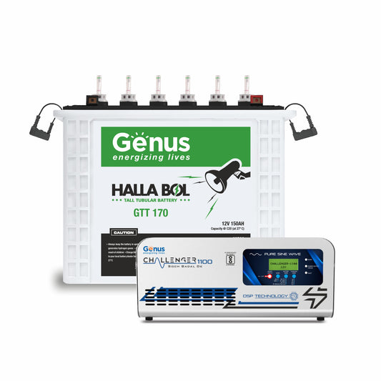 Genus Combo Challenger 1100 Inverter with GTT170 150Ah Tall Tubular Battery