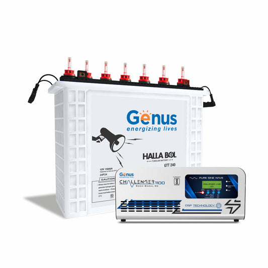 Genus Combo Challenger 1100 Inverter with GTT240 150Ah Tall Tubular Battery