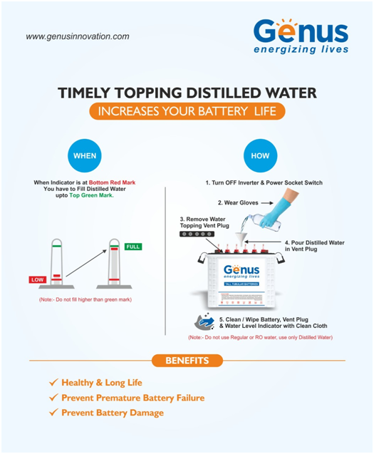 Top-up Water in Inverter Battery