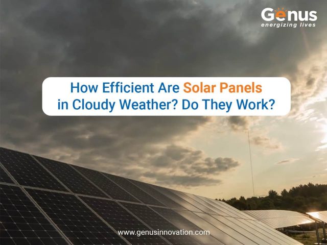 Solar panel in cloudy weather