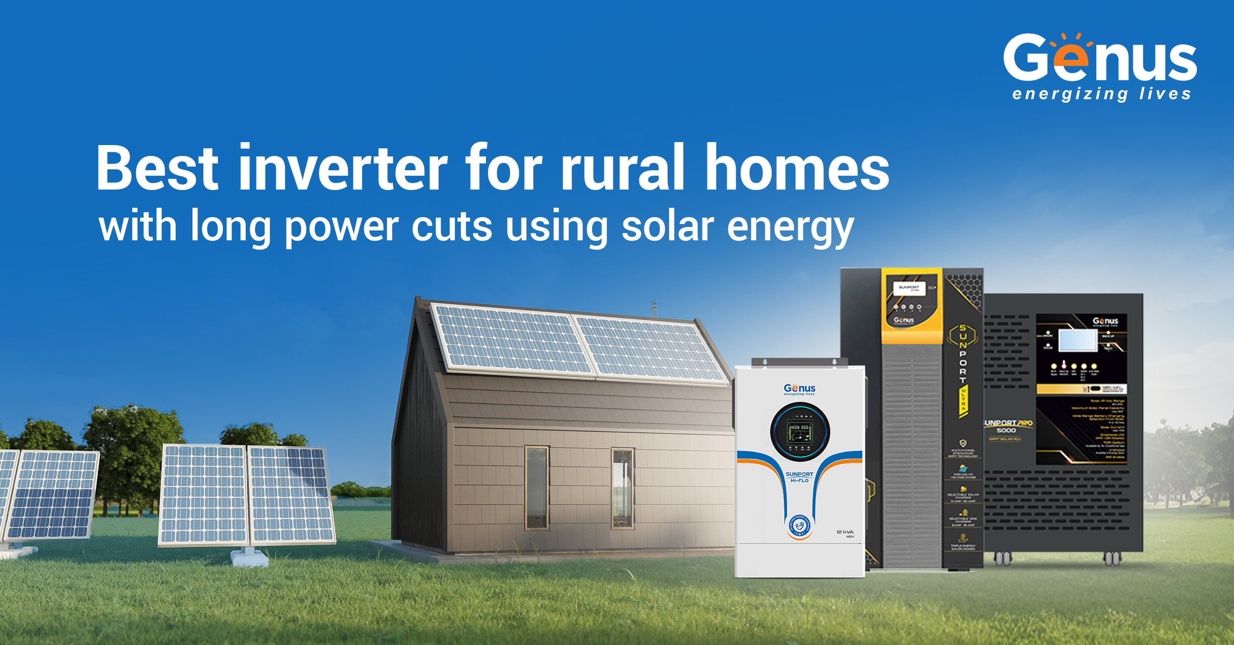 Solar inverter for rural homes with long power cuts